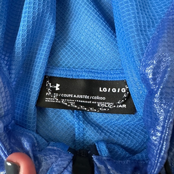 EUC Under Armour Men's Coldgear Fitted Unstoppable Full- Zip Jacket Blue Sz L - Picture 4 of 9